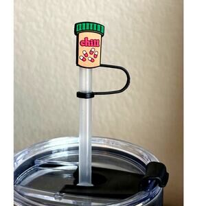 Chill Pill- Straw Topper- Qty 1- Fits Starbucks/Stanley Cup Straws